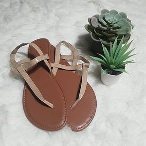 NEW Nude thong flip flops